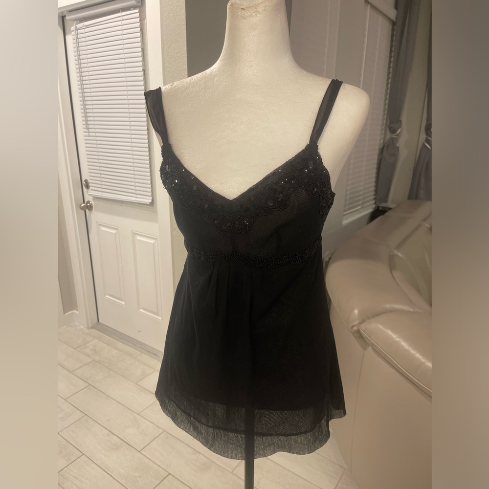Y2K vintage Express mesh beaded camisole top Sz M